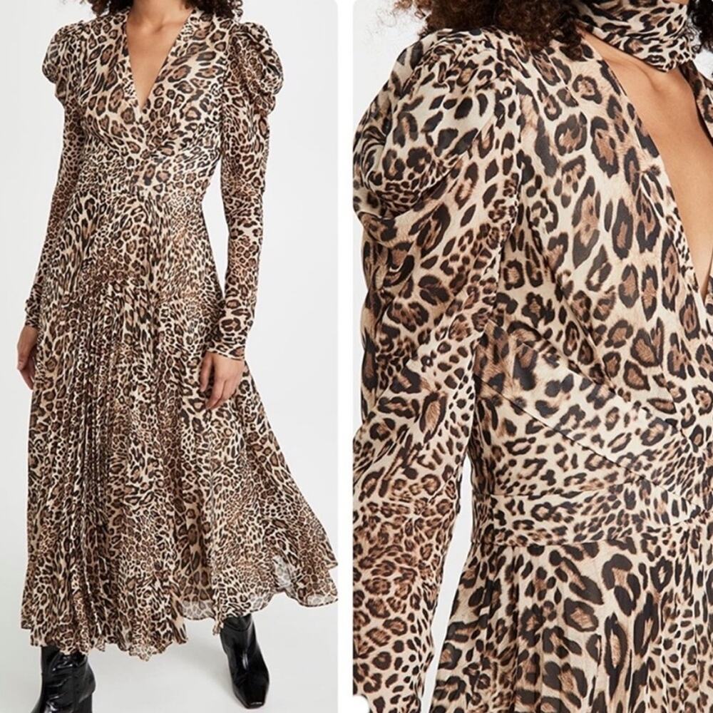 Ronny Kobo Bernadette Maxi Dress in Leopard
